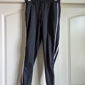Women's Black Joggers with White Stripes